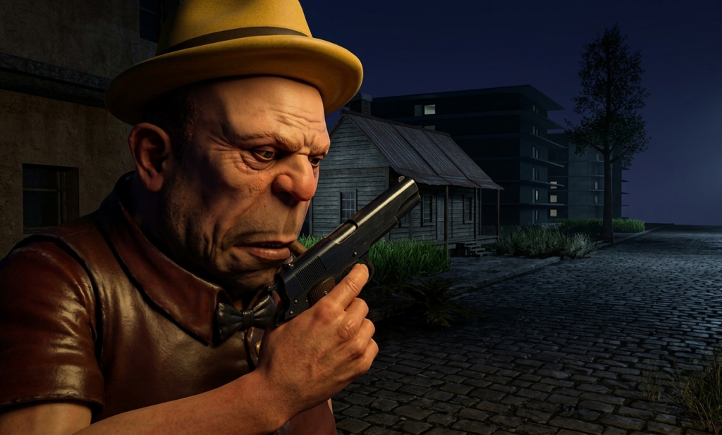 Bablu character from Deadly Sting game, a fallen gangster who guides the player and gives early missions