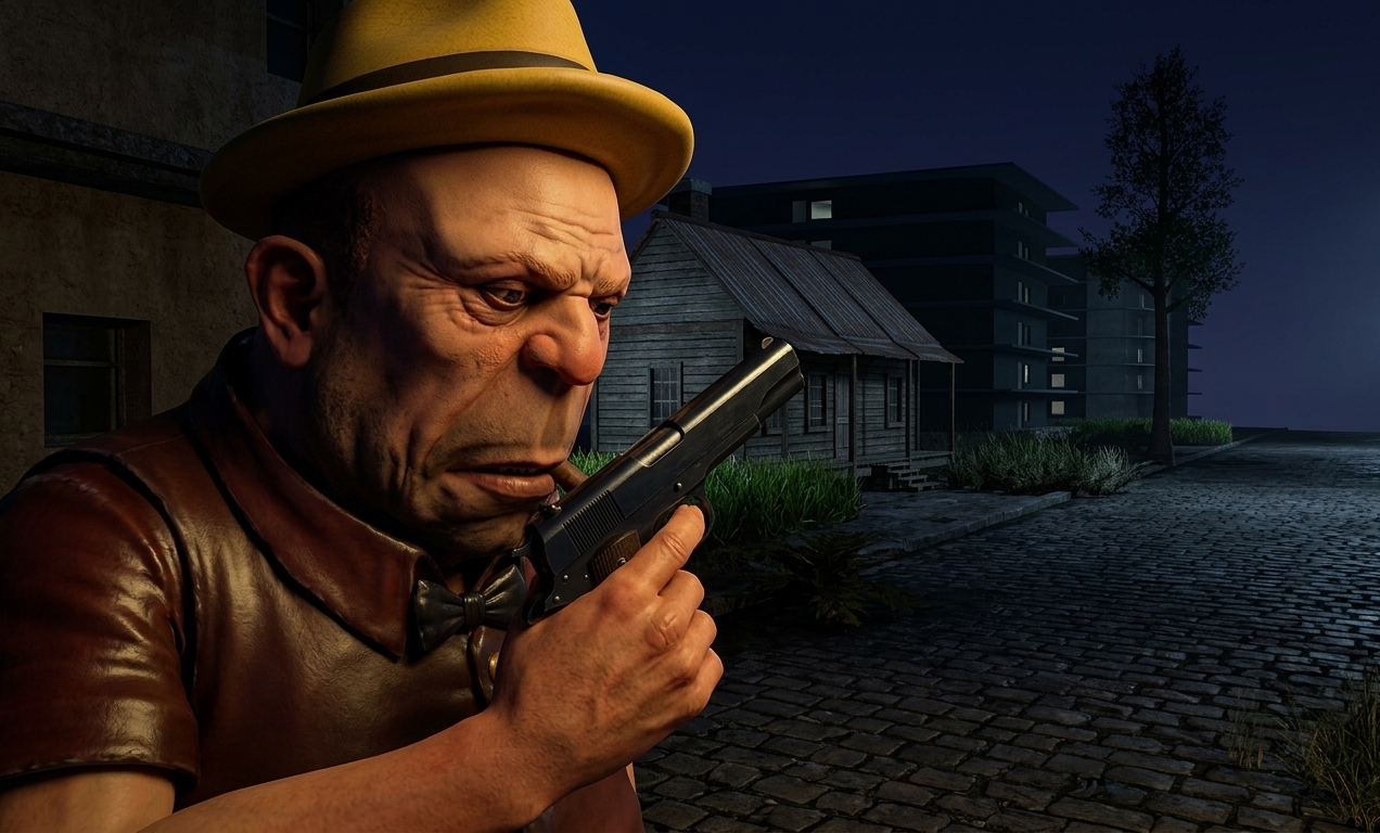 Bablu character from Deadly Sting game, a fallen gangster who guides the player and gives early missions